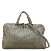 ボッテガヴェネタ イントレチャート ショルダーバッグ ハンドバッグ 2WAY グレー レザー レディース BOTTEGAVENETA 【中古】
